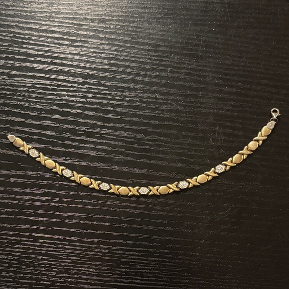 10k and 925 silver X O bracelet 8”